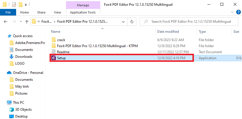 Tại cửa sổ Foxit PDF Editor, chọn nút Quick Install.
