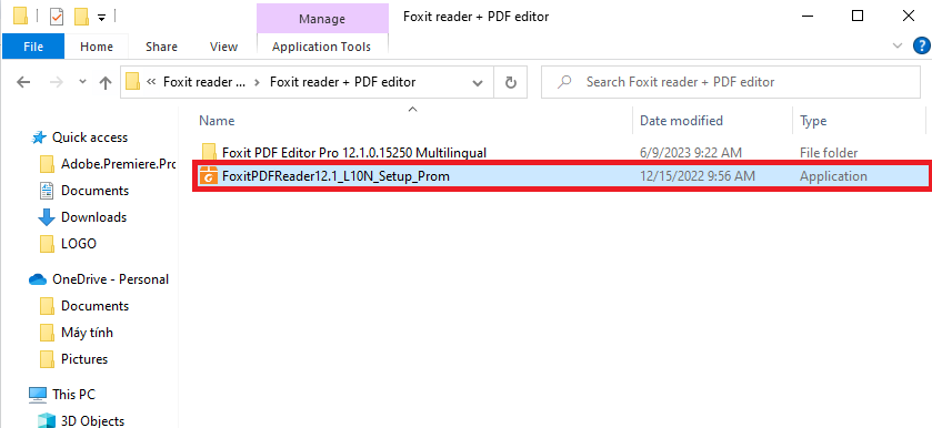Tải file từ mục Download. Sau khi tải xuống, giải nén file và mở thư mục Foxit Reader.